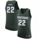 Men Gabe Brown Michigan State Spartans #22 Nike NCAA 2020 Green Authentic College Stitched Basketball Jersey PB50F66VT